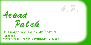 arpad palek business card